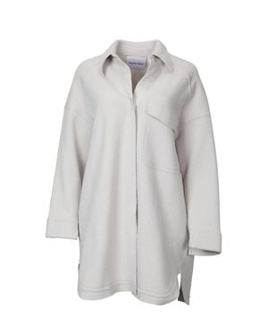 Gentle Herd Oversized Wool Shirt-Jacket - Gray