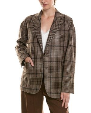 Officine Generale Antonia Wool, Linen, & Silk-Blend Jacket - Brown
