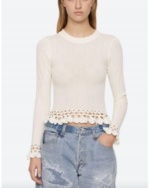 Sea Abbie Knit Long Sleeve Top - White
