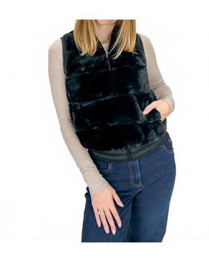 Furious Fur Collegiate Faux Fur Vest - Blue