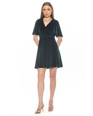 Alexia Admor Velvet Fit Flare Mini Dress - Blue