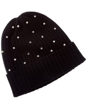 Sofiacashmere 2X2 Rib Pearl Cashmere Hat - Black