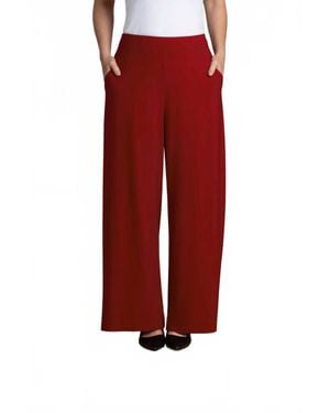 Sympli Palazzo Wide Leg Pants - Red