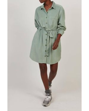 Hartford Revol Soft Corduroy Mini Dress - Green