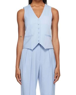 STAUD Brett Button Down Vest - Blue