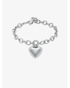 Michael Kors Pavé Puffy Heart Pendant Bracelet - White