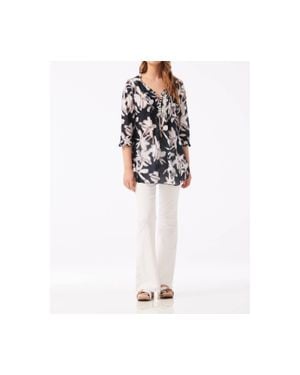 One Season Big Sur Cotton Poppy Top - Black