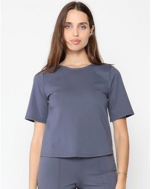 Ripley Rader Ponte Knit Short Sleeve Top - Blue