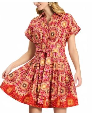 tyler boe Mosaic Border Hailey Shirtdress - Red