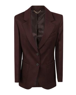 Victoria Beckham Textured Wool Jacket With Tailored Silhouette And Two-Button Closure - Brown