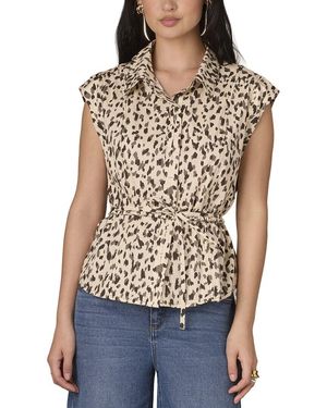 Wit & Wisdom Poplin Printed Shirt - Natural