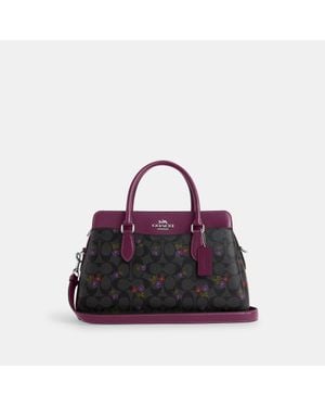 COACH Darcie Carryall In Signature Canvas With Country Floral Print - Purple