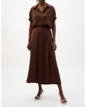 Joseph Ribkoff Pull-On Wide Leg Pants - Brown