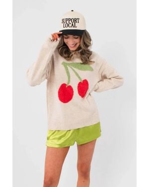 Staccato Cherry On Top Graphic Sweater - Red
