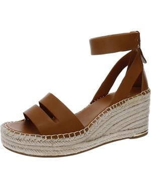 Franco Sarto Callia Ankle Strap Wedge Sandals - Brown