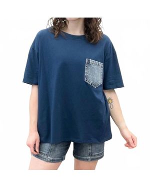 Like Love Denim Pocket Top - Blue