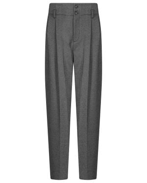 Alberta Ferretti Patterned Tailored Straight-Leg Pants - Gray