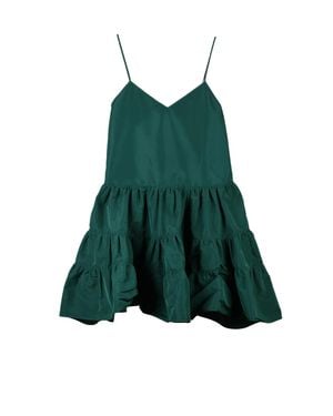 N°21 Tiered Ruffle Taffeta Dress - Green