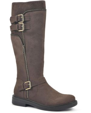 White Mountain Mazed Faux Leather Tall Knee-high Boots - Brown