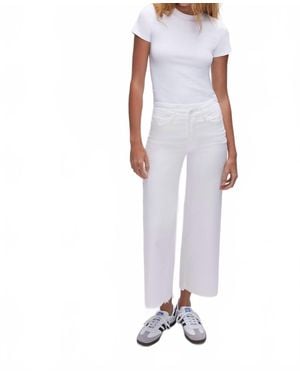 GOOD AMERICAN Good Waist Cropped Palazzo Jeans - White