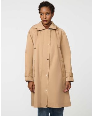 Bernardo Polyester Woven Rain Coat - Natural