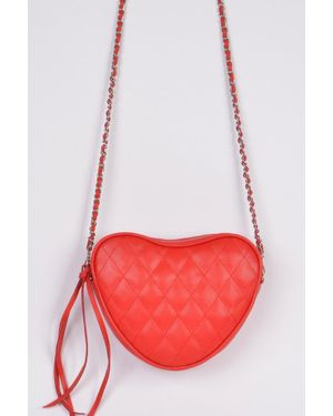 Fashnzfab Quilted Heart Clutch - Red