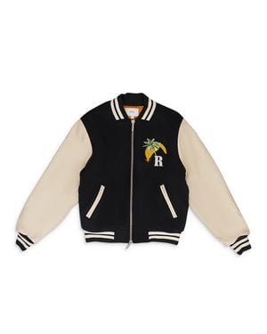 Rhude Cream Gp Varsity Jacket - Blue