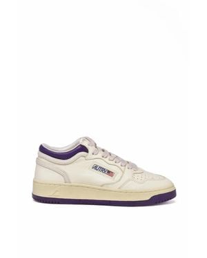 Autry Leather Two-Tone Sneakers - White