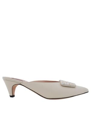 Bally Claye Silvey 55 Leather Mules - White