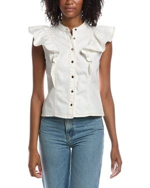 Current/Elliott Mandarin Collar Vest - Blue