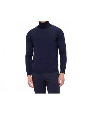 Bugatchi Super Merino Wool Turtleneck Sweater - Blue
