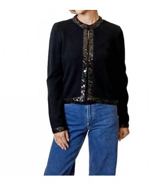 Design History Sequin Trim Cardigan - Black