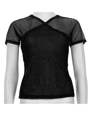 Paloma Wool Olimpia Sheer Mesh Short Top - Black