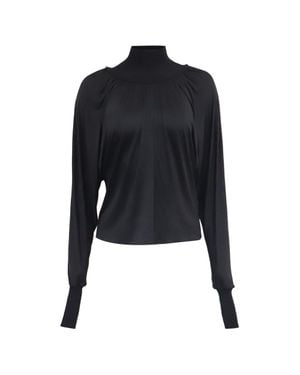 A.L.C. A. L.C. Mock-Neck Long Dolman-Sleeve Blouse - Black
