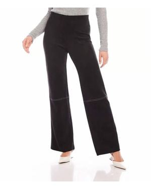 Karen Kane Faux Suede Stitch Pants - Black