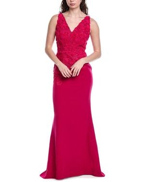 Rene Ruiz Applique Gown - Red