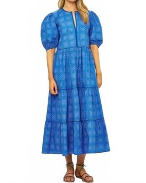 Oliphant Puff Sleeve Maxi Dress - Blue