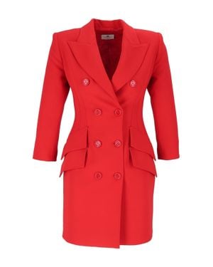 Elisabetta Franchi Double-Breasted Day Dress - Red