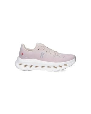 On Shoes Soft Fabric Sneakers With Ctrasting Embroidered Logos - Purple