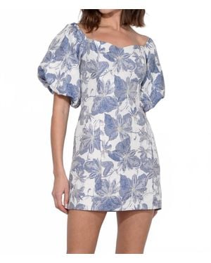 Adelyn Rae Kasia Jacquard Off Shoulder Mini Dress - Blue