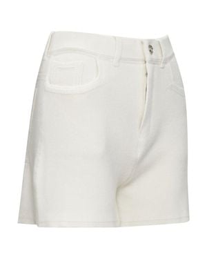 Barrie Denim Cashmere Knit Shorts - White