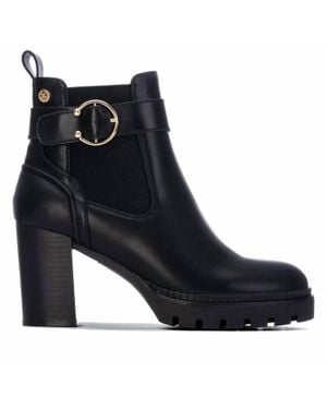 Xti Casual Heeled Ankle Booties - Black