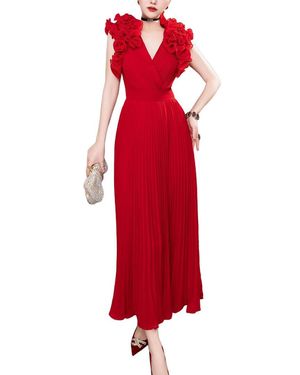 BURRYCO Solid Maxi Dress - Red