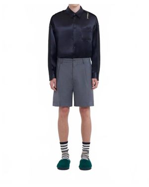 Marni Wool Tailored Shorts - Blue