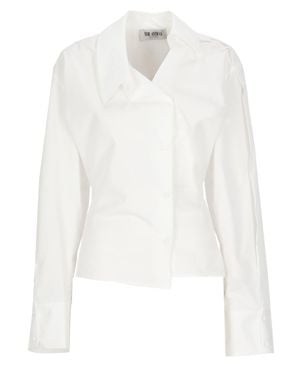 The Attico Asymmetric Oversize Cotton Shirt - White