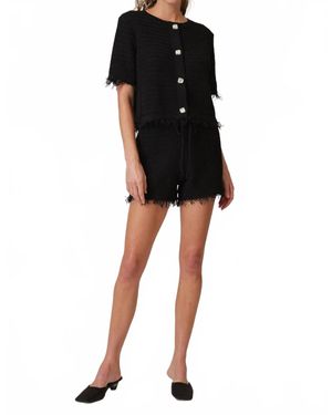 Line & Dot Sancia Button Down Sweater - Black
