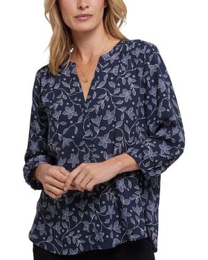 NYDJ Pintuck Blouse - Blue