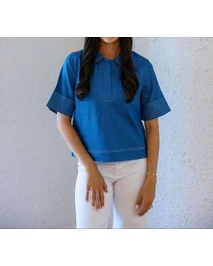 Thml Denim Collared Top - Blue