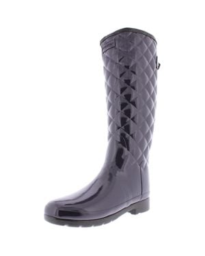 HUNTER Refined Gloss Tall Knee-Length Rain Boots - Purple