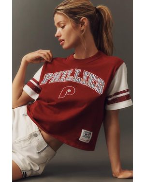 Mitchell & Ness Mlb Crew-Neck Jersey Top - Red